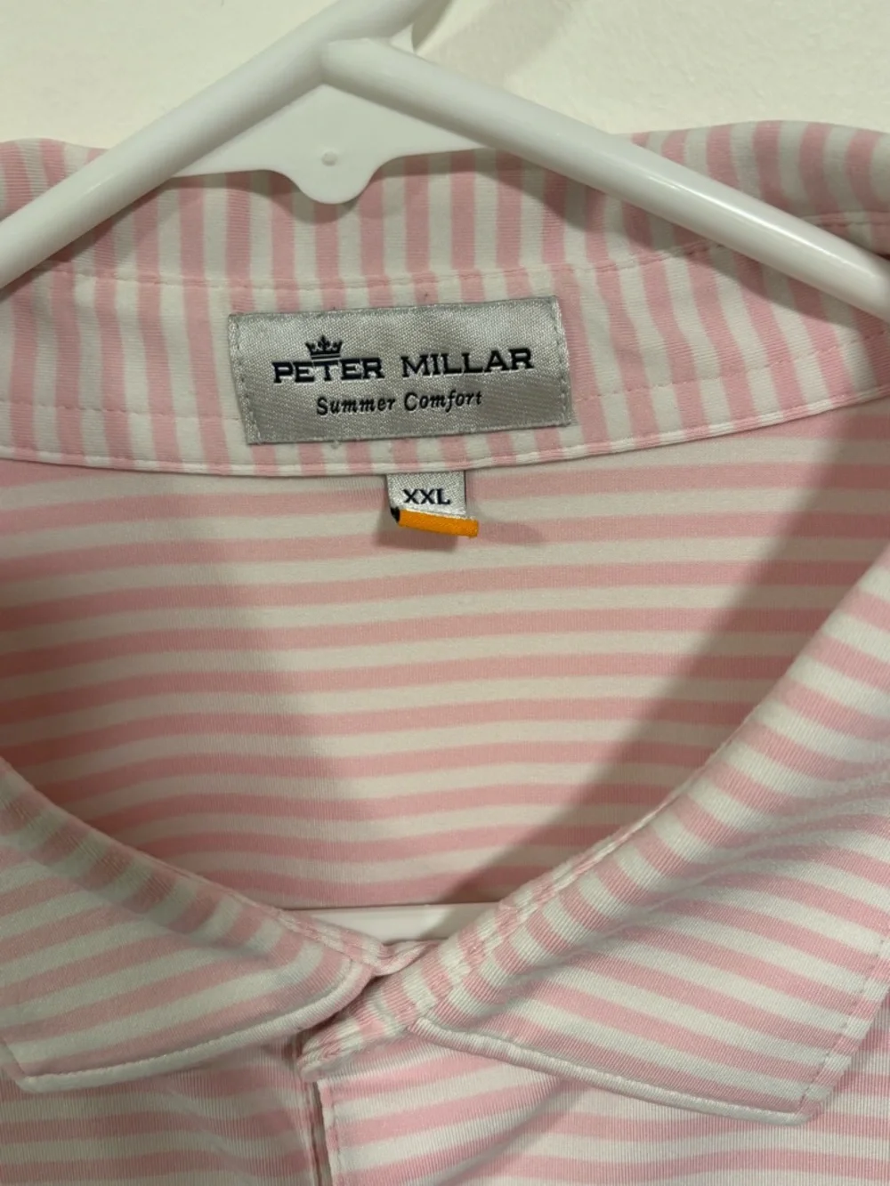 Peter Millar Light Pink Striped Performance Polo